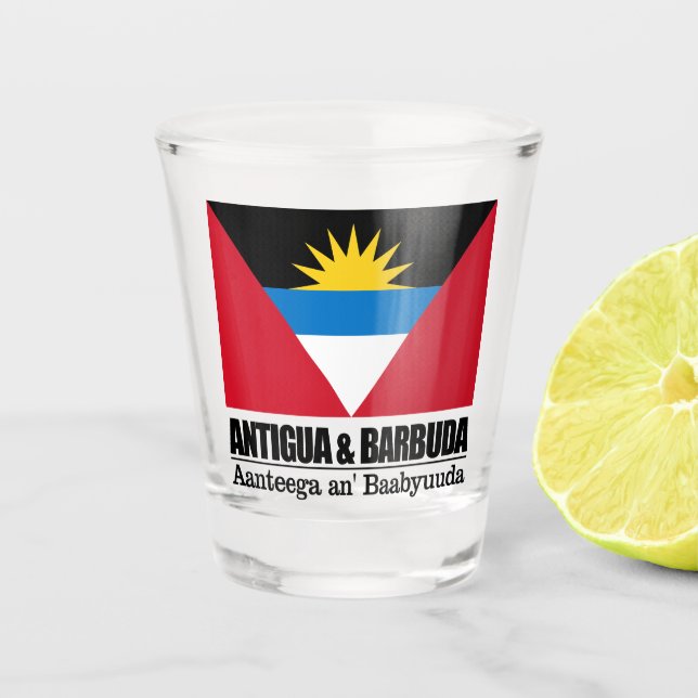 Antigua & Barbuda Shot Glass (Front)