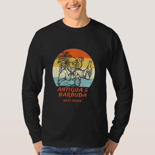 Antigua  Barbuda West Indies Pirate  Parrot Vaca T_Shirt