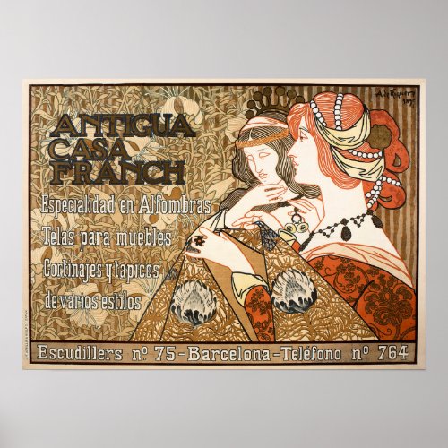 ANTIGUA CASA FRANCH Cloth Fabrics Advertisement Poster