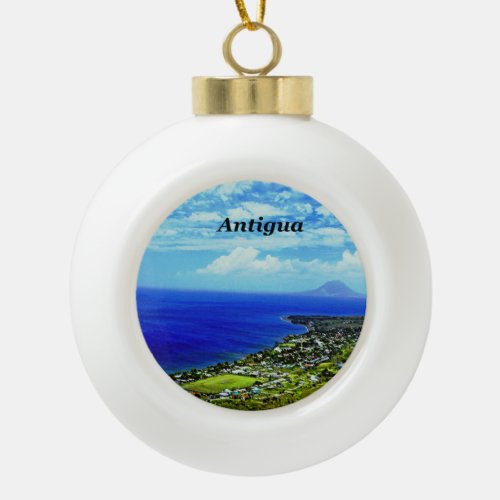 Antigua Ceramic Ball Christmas Ornament
