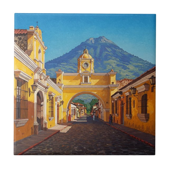Antigua Guatemala Travel Ceramic Tile (Front)
