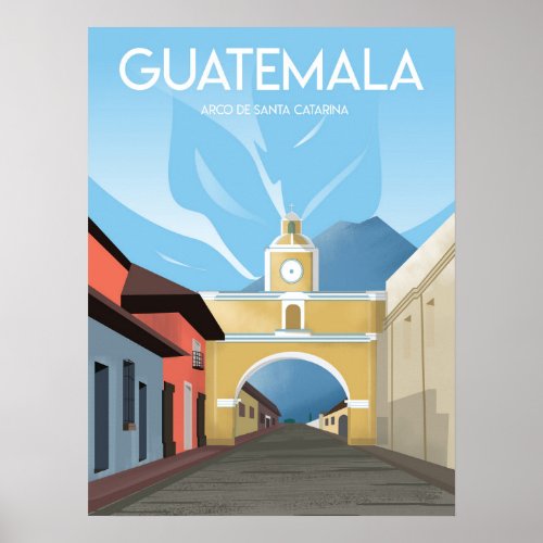 Antigua Guatemala Travel Poster 