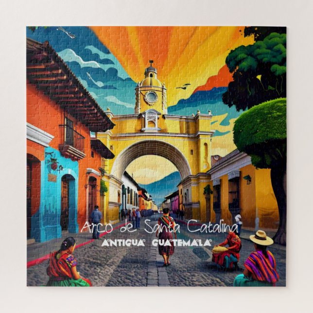 Antigua Guatemala | Travel Vintage Retro  Jigsaw Puzzle (Vertical)