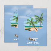 Antigua Illustrated map travel poster (Front/Back)