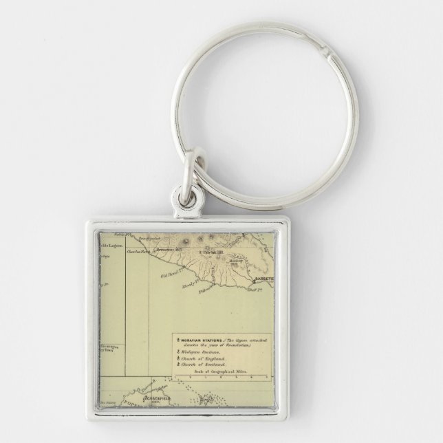 Antigua Lithographed Map Keychain (Front)