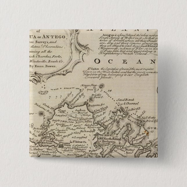 Antigua or Antego Pinback Button (Front)