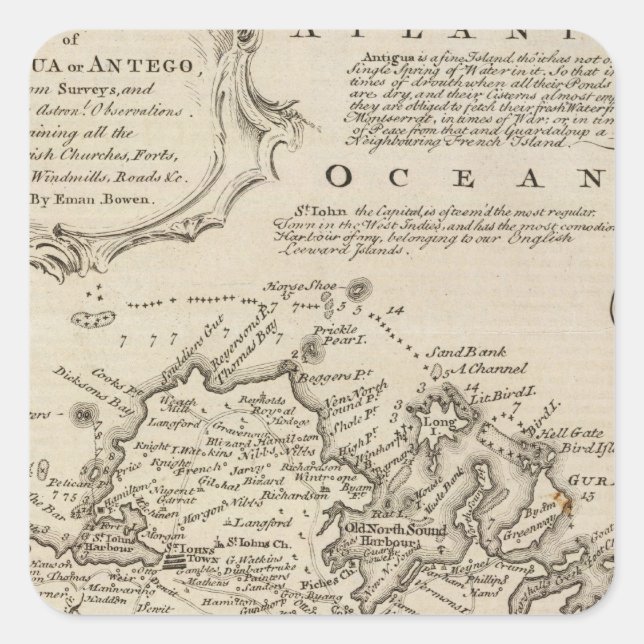 Antigua or Antego Square Sticker (Front)