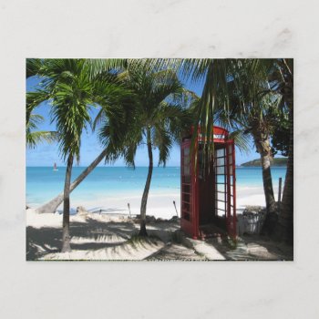 Antigua Red Phone Box Hfphot13 Postcard by HEViFineArt at Zazzle