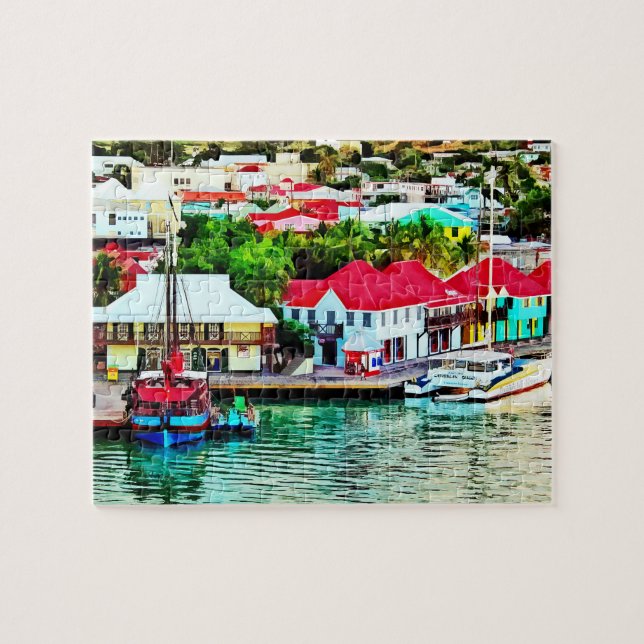 Antigua - St. Johns Harbor Early Morning Jigsaw Puzzle (Horizontal)