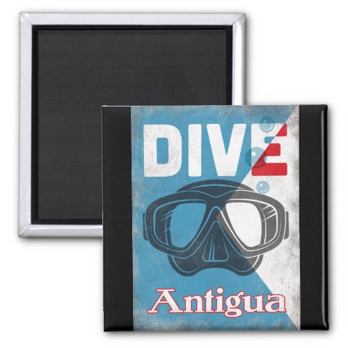 Antigua Vintage Scuba Diving Mask Magnet