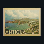 Antigua Vintage Travel Postcard<br><div class="desc">Antigua design in Vintage Travel style featuring a tropical island scene with ocean and blue sky.</div>