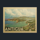 Antigua Vintage Travel Postcard<br><div class="desc">Antigua design in Vintage Travel style featuring a tropical island scene with ocean and blue sky.</div>