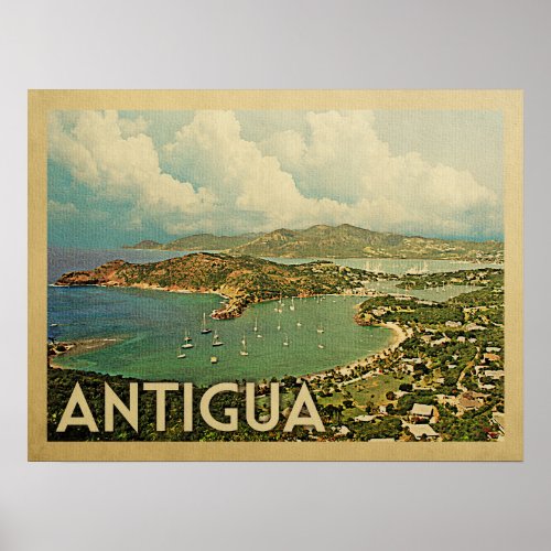 Antigua Vintage Travel Poster