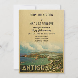 Antigua Wedding Invitation Vintage Mid-Century