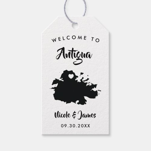 Antigua Wedding Welcome Bag Tags Island Map Gift Tags