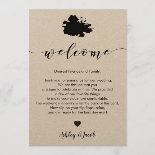 Antigua Wedding Welcome Letter  Itinerary Card