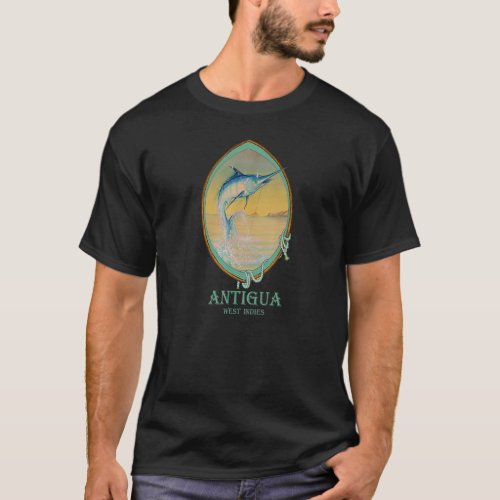 Antigua  West Indies Vintage Offshore Fishing Vaca T_Shirt