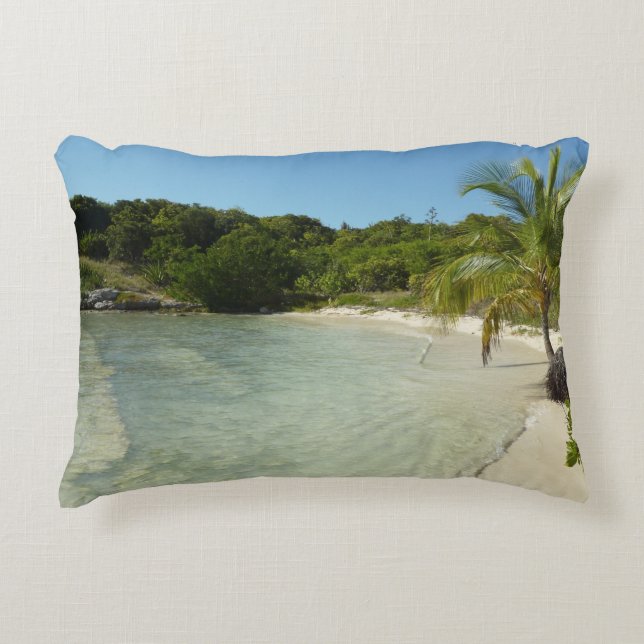 Antiguan Beach Beautiful Tropical Landscape Accent Pillow (Front)