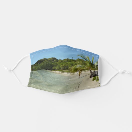 Antiguan Beach Beautiful Tropical Landscape Adult Cloth Face Mask (Front, Unfolded)