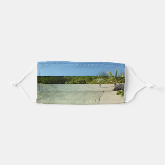 Antiguan Beach Beautiful Tropical Landscape Adult Cloth Face Mask (Front, Folded)