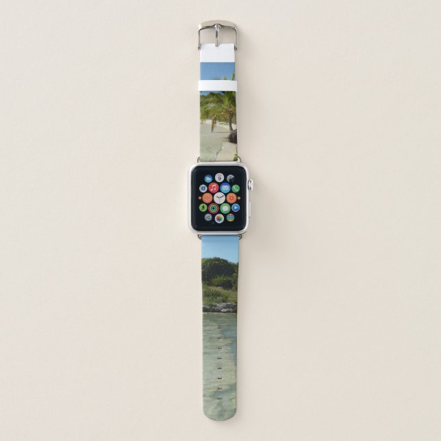 Antiguan Beach Beautiful Tropical Landscape Apple Watch Band (Front)