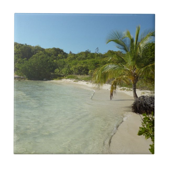 Antiguan Beach Beautiful Tropical Landscape Ceramic Tile (Front)