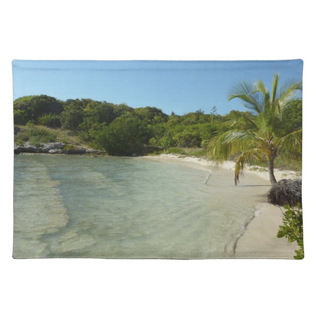 Antiguan Beach Beautiful Tropical Landscape Cloth Placemat (Front)
