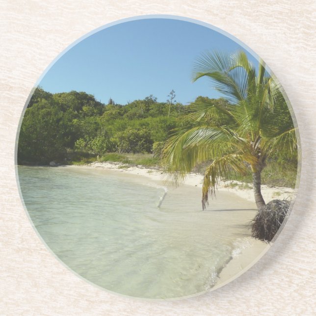 Antiguan Beach Beautiful Tropical Landscape Drink Coaster (Front)