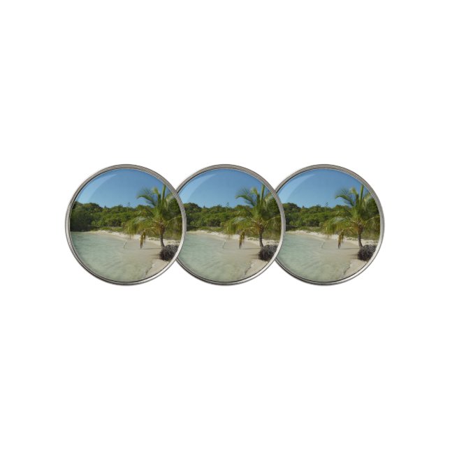Antiguan Beach Beautiful Tropical Landscape Golf Ball Marker (3 Up)