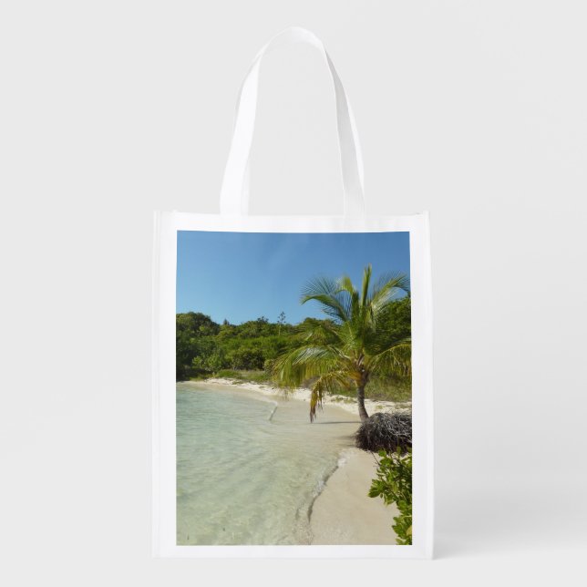 Antiguan Beach Beautiful Tropical Landscape Grocery Bag (Front)