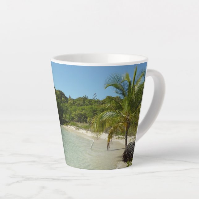 Antiguan Beach Beautiful Tropical Landscape Latte Mug (Right Angle)