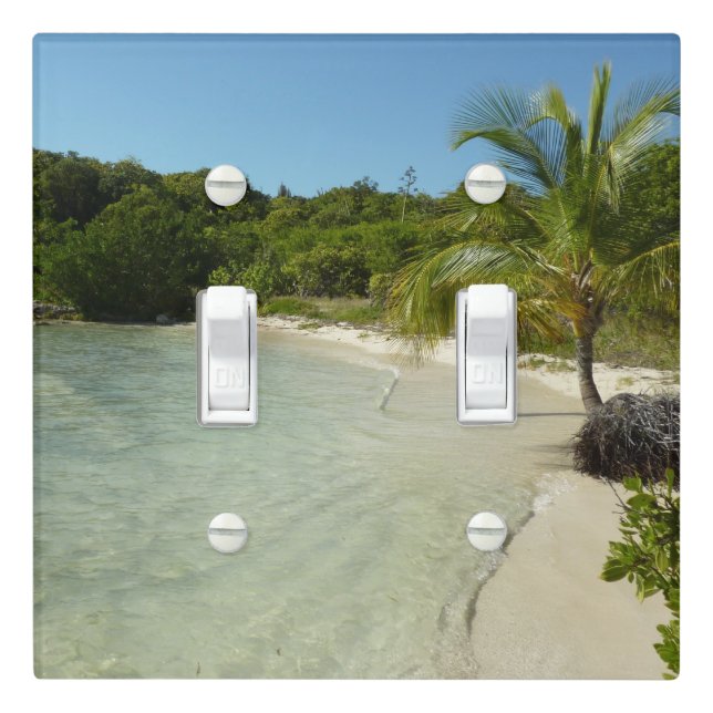 Antiguan Beach Beautiful Tropical Landscape Light Switch Cover (In Situ)