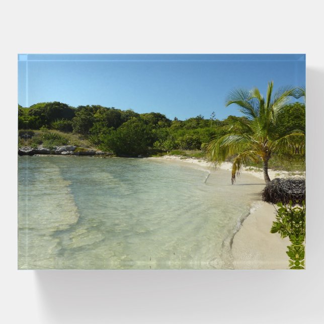 Antiguan Beach Beautiful Tropical Landscape Paperweight (Front)