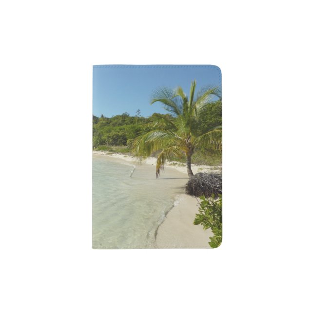 Antiguan Beach Beautiful Tropical Landscape Passport Holder (Front)