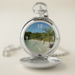 Antiguan Beach Beautiful Tropical Landscape Pocket Watch