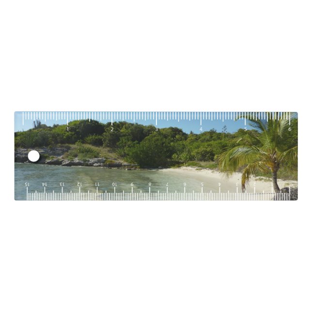 Antiguan Beach Beautiful Tropical Landscape Ruler (Front)