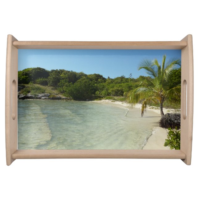 Antiguan Beach Beautiful Tropical Landscape Serving Tray (Front)