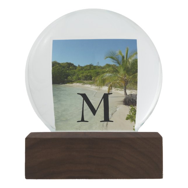 Antiguan Beach Beautiful Tropical Landscape Snow Globe (Front)