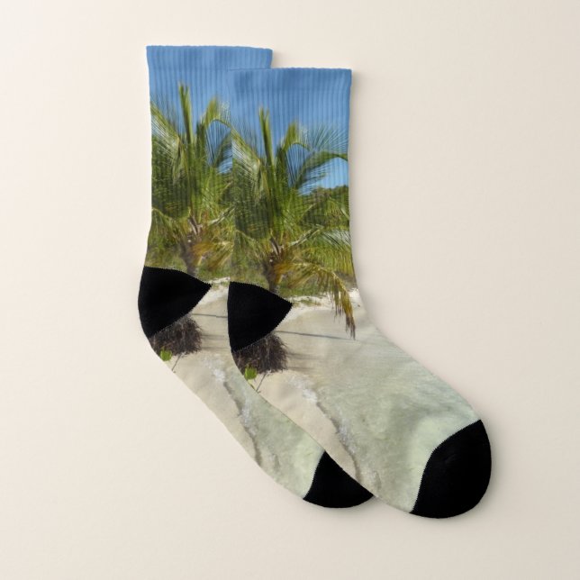 Antiguan Beach Beautiful Tropical Landscape Socks (Pair)