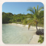 Antiguan Beach Beautiful Tropical Landscape Square Paper Coaster