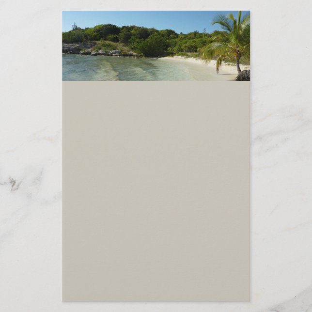 Antiguan Beach Beautiful Tropical Landscape Stationery (Front)