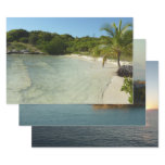 Antiguan Beach Beautiful Tropical Landscape Wrapping Paper Sheets