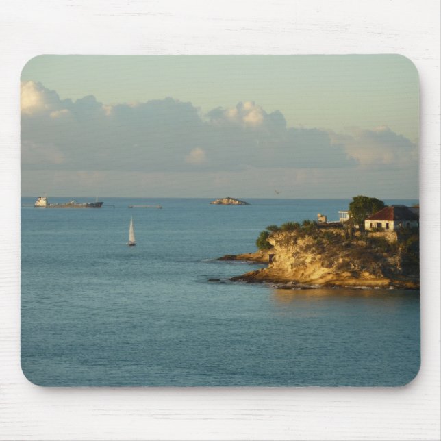 Antiguan Coast Beautiful Island Seascape Mouse Pad (Front)