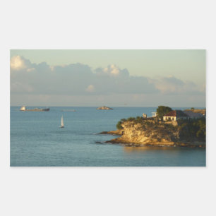 Antiguan Coast Beautiful Island Seascape Rectangular Sticker