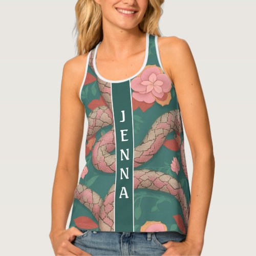 Antiguan Racer Snake Pastel Colourful Pattern Tank Top