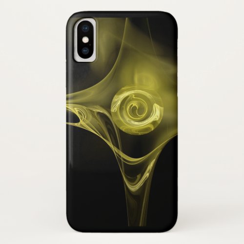 ANTIGUE YELLOW  FRACTAL ROSE iPhone X CASE