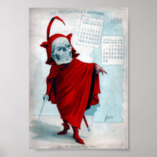 Antikamnia Calendar Skeleton Devil Poster