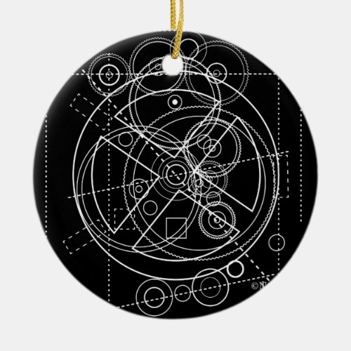 Antikythera Mechanism Drawing Ceramic Ornament