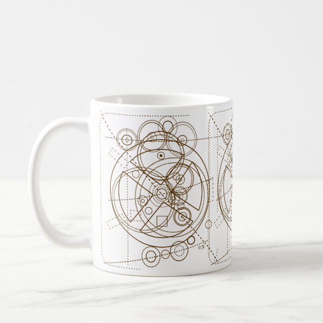 Antikythera Mechanism Drawing Coffee Mug (Left)