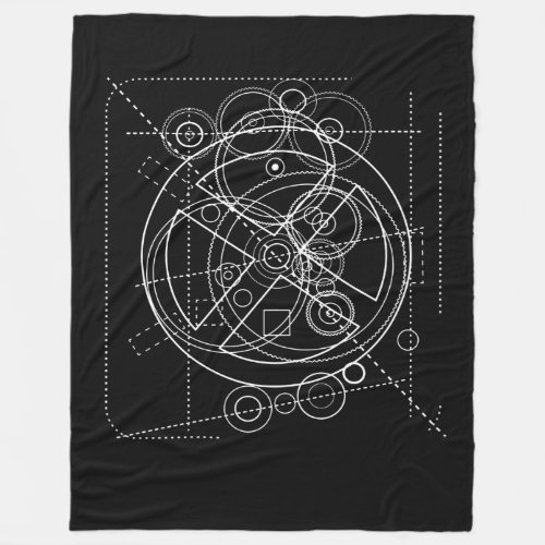 Antikythera Mechanism Drawing Fleece Blanket